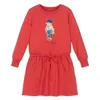 Polo Ralph Lauren Polo Bear Cotton Jersey Dress In Green/red