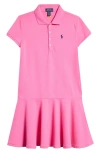 Polo Ralph Lauren Kids' Stretch Cotton Mesh Polo Dress In Baja Pink