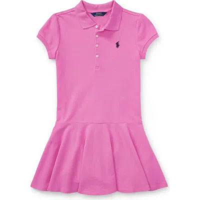 Polo Ralph Lauren Kids' Stretch Cotton Mesh Polo Dress In Pink