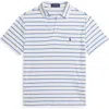 Polo Ralph Lauren Striped Cotton-linen Polo Shirt In Deckwash White/scottsdale B