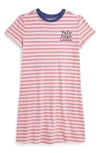 Polo Ralph Lauren Kids' Stripe Cotton Ringer T-shirt Dress In Pink