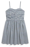 Polo Ralph Lauren Kids' Stripe Cotton Sundress In Mediterranean Strip Blue Cream