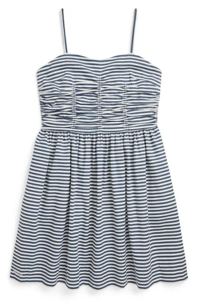 Polo Ralph Lauren Kids' Stripe Cotton Sundress In Mediterranean Strip Blue Cream