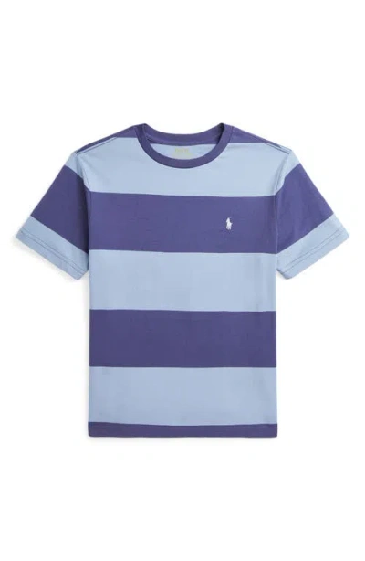 Polo Ralph Lauren Kids' Stripe Cotton T-shirt In Blue