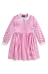 Polo Ralph Lauren Ralph Lauren Striped Cotton Poplin Shirtdress In Pink