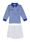 Polo Ralph Lauren Cotton Striped Jersey All-in-one In Blue