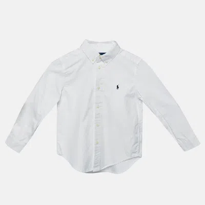 Pre-owned Polo Ralph Lauren Kids White Cotton Long Sleeve Shirt 6yrs