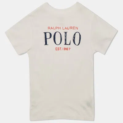 Pre-owned Polo Ralph Lauren Kids White Logo Print Jersey T-shirt 3 Yrs