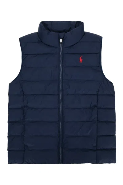 Polo Ralph Lauren Kids Woven Puffer Vest In Blue