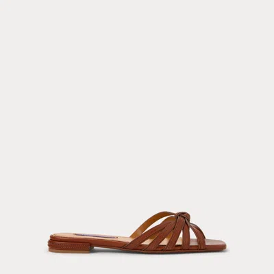 Polo Ralph Lauren Kieran Burnished Calfskin Sandal In Rl Gold