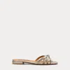Polo Ralph Lauren Kieran Metallic Calfskin Sandal In Silver