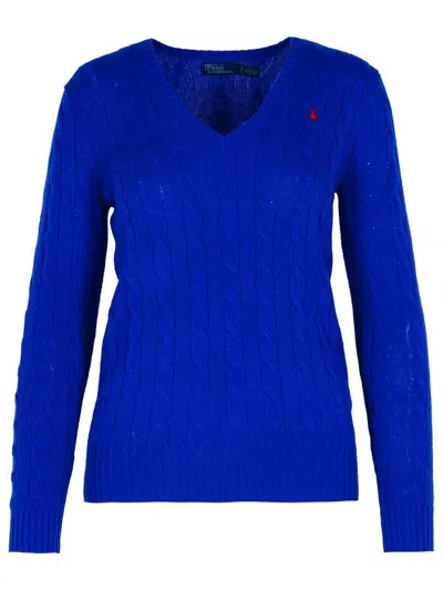 Polo Ralph Lauren 'kimberly' Blue Wool Blend Sweater