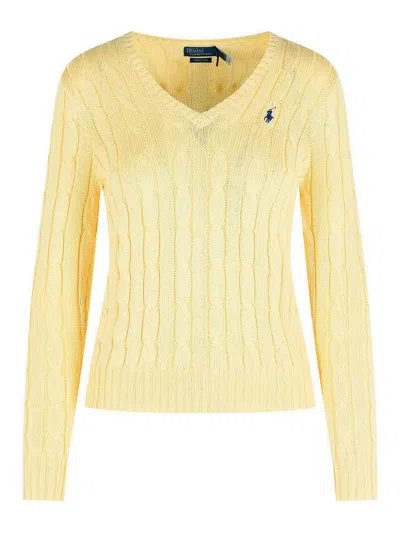 Polo Ralph Lauren Kimberly Cream Cotton Sweater In Yellow