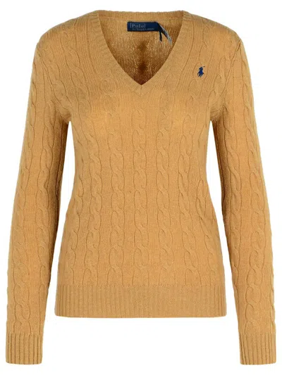 Polo Ralph Lauren 'kimberly' Light Brown Cashmere Blend Sweater