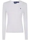 Polo Ralph Lauren Crew-neck Cable-knit Sweater With Logo In White