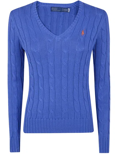Polo Ralph Lauren "kimberly" Long Sleeves Pullover In Blue
