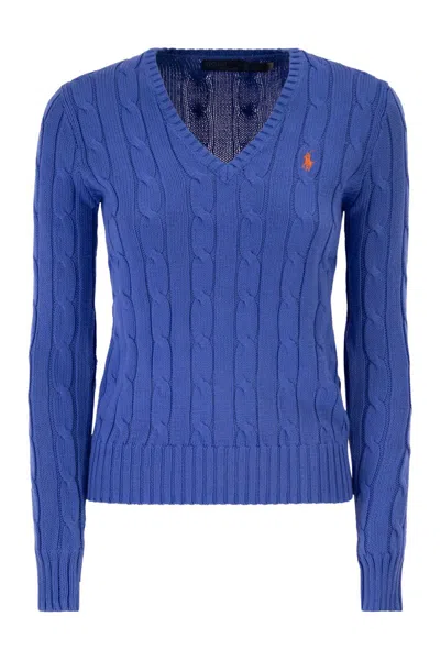 Polo Ralph Lauren "kimberly" Long Sleeves Pullover In Blue