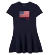 Polo Ralph Lauren Kitted Cotton Dress In Blue