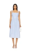 Polo Ralph Lauren Tie Spaghetti Strap Midi Dress In È“�è‰² & Ç™½è‰²