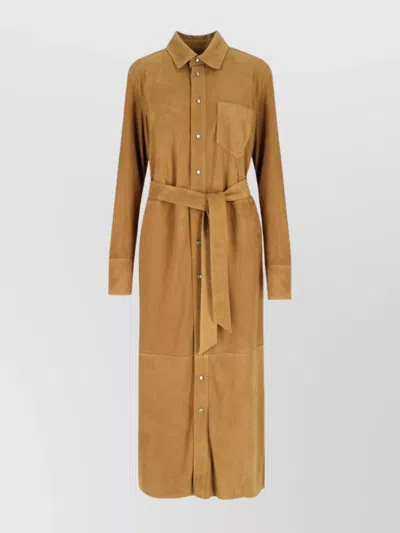 Polo Ralph Lauren Knee Length Dress Long Sleeves In Gold