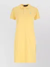 Polo Ralph Lauren Knee Length Dress With Polo Collar And Short Sleeves In Yellow