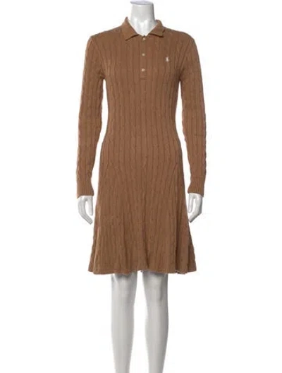 Pre-owned Polo Ralph Lauren Knee-length Dress In Brown