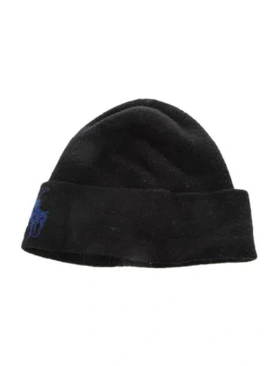 Pre-owned Polo Ralph Lauren Knit Beanie In Black