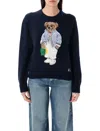 Polo Ralph Lauren Blue Cotton Polo Bear Sweater In Blue