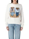 Polo Ralph Lauren Womens White Polo Bear-intarsia Cotton-knit Jumper In White