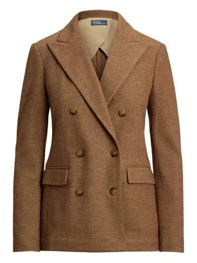 Polo Ralph Lauren "knit Blazer " Sport Blazer In Brown