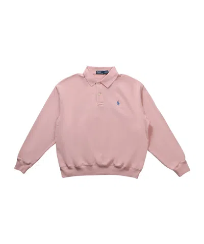 Polo Ralph Lauren Knit Collar-sweatshirt In Pink Sand