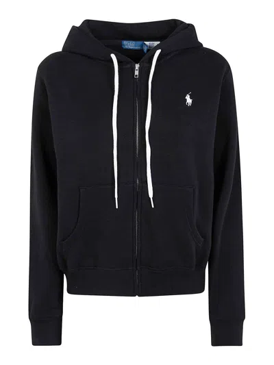 Polo Ralph Lauren Knit Full Zip Sweatshirt In Black