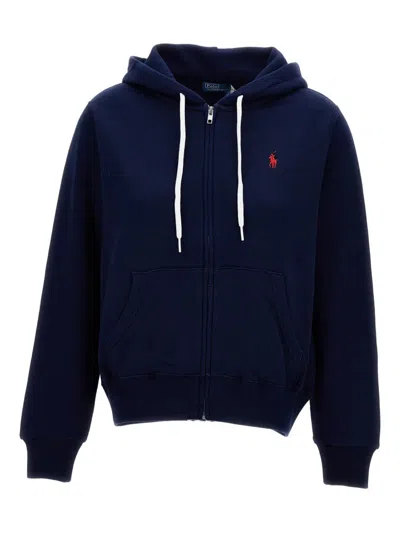 Polo Ralph Lauren Knit Full Zip Sweatshirt In Blue