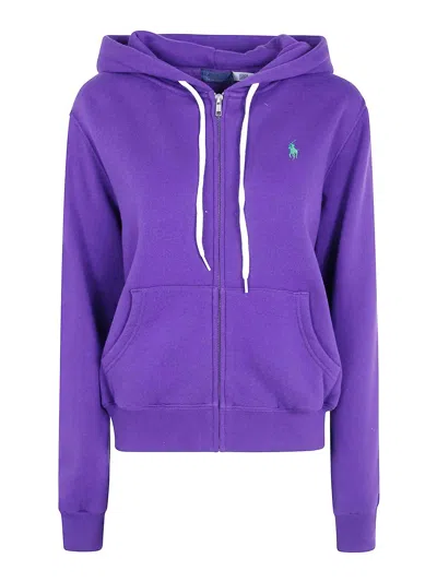 Polo Ralph Lauren Knit Full Zip Sweatshirt In Pink