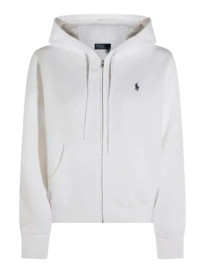 Polo Ralph Lauren Knit Full Zip Sweatshirt In White