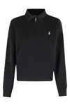 Polo Ralph Lauren Cotton Blend Fleece Quarter-zip Sweatshirt In Black