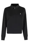 Polo Ralph Lauren Cotton Blend Fleece Quarter-zip Sweatshirt In Black