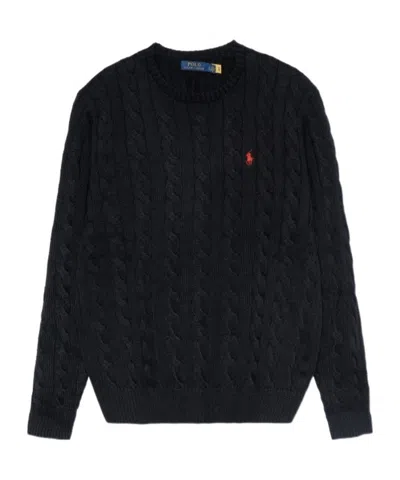 Polo Ralph Lauren Knit Heavyweight Pullover Sweater In Black