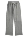 Polo Ralph Lauren Wide Leg Cotton Blend Fleece Sweatpants In Gray