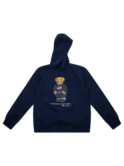 Polo Ralph Lauren Knit Pullover Sweatshirt For Kids In Blue