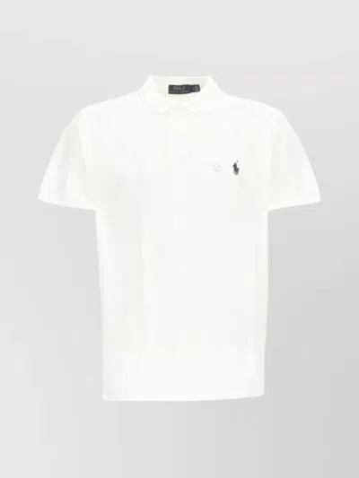 Polo Ralph Lauren Knit Short Sleeve Polo Shirt In White