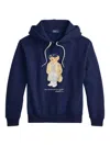 Polo Ralph Lauren Brushed Cotton Blend Sweatshirt With Iconic Polo Bear In Blue