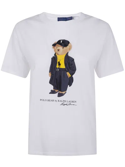 Polo Ralph Lauren Knit T-shirt "holiday 2025 Bear" In White