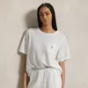 Polo Ralph Lauren Knit Tee & Boxer Short Pajama Set In White Cloud