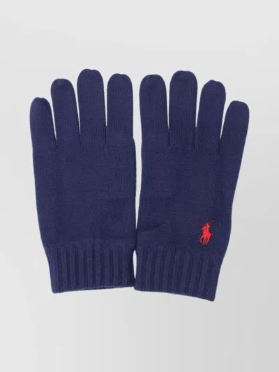Polo Ralph Lauren Logo Gloves In Blue