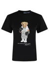 Polo Ralph Lauren Short Sleeve Cotton T-shirt With Iconic Polo Bear Design In Black