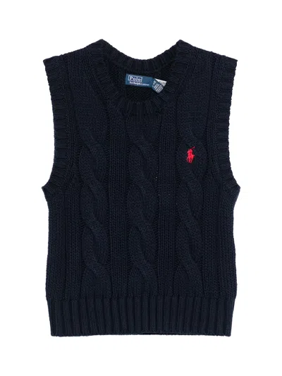 Polo Ralph Lauren Knit Vest Navy In Blue