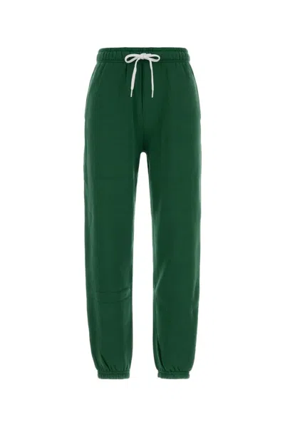 Polo Ralph Lauren Cotton Blend Joggers Featuring Elastic Cuffs And Waistband In Green
