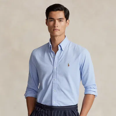 Polo Ralph Lauren Knit Oxford Shirt In Blue