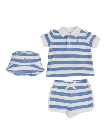 Polo Ralph Lauren Babies'  Knit-short Set-outfit Set In Blue